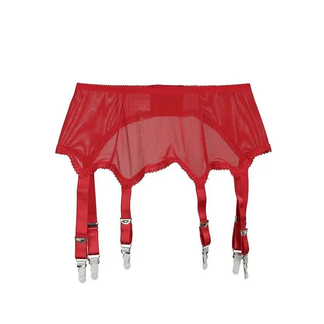 2019 Women Mesh Sexy Garter Belt 6 Metal Buckles Straps Sexy Lingerie Suspender Elastic Belt Garters Night Club Femme Underwear