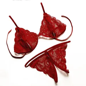 2019 Women Sexy Transparent Lace Babydoll Erotic Underwear Set Sexy Lingerie G-string Plus Size Women Temptation Sex Costumes