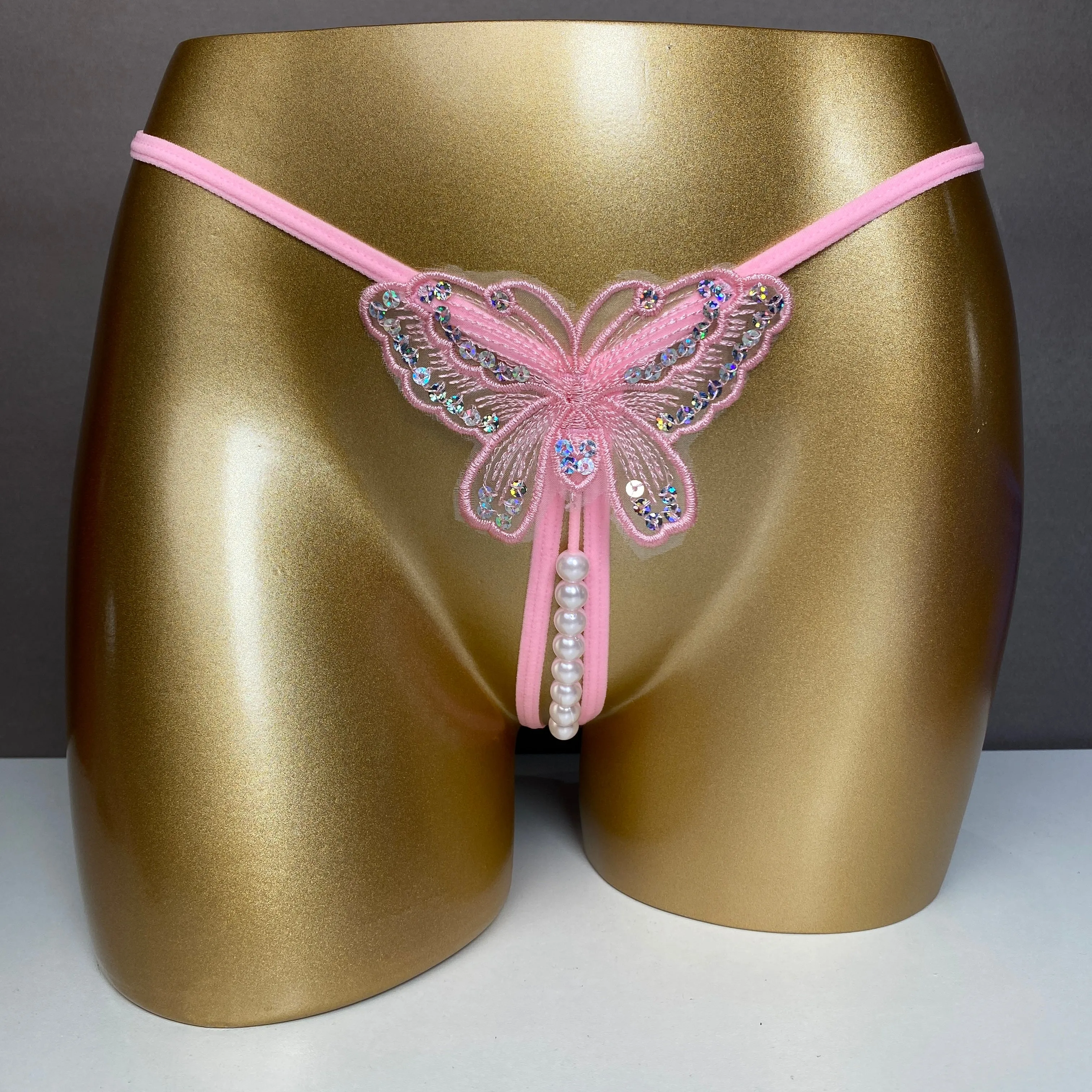 3 Pack Women's G-String with Pearls Ball Sexy Briefs Lingerie underwear