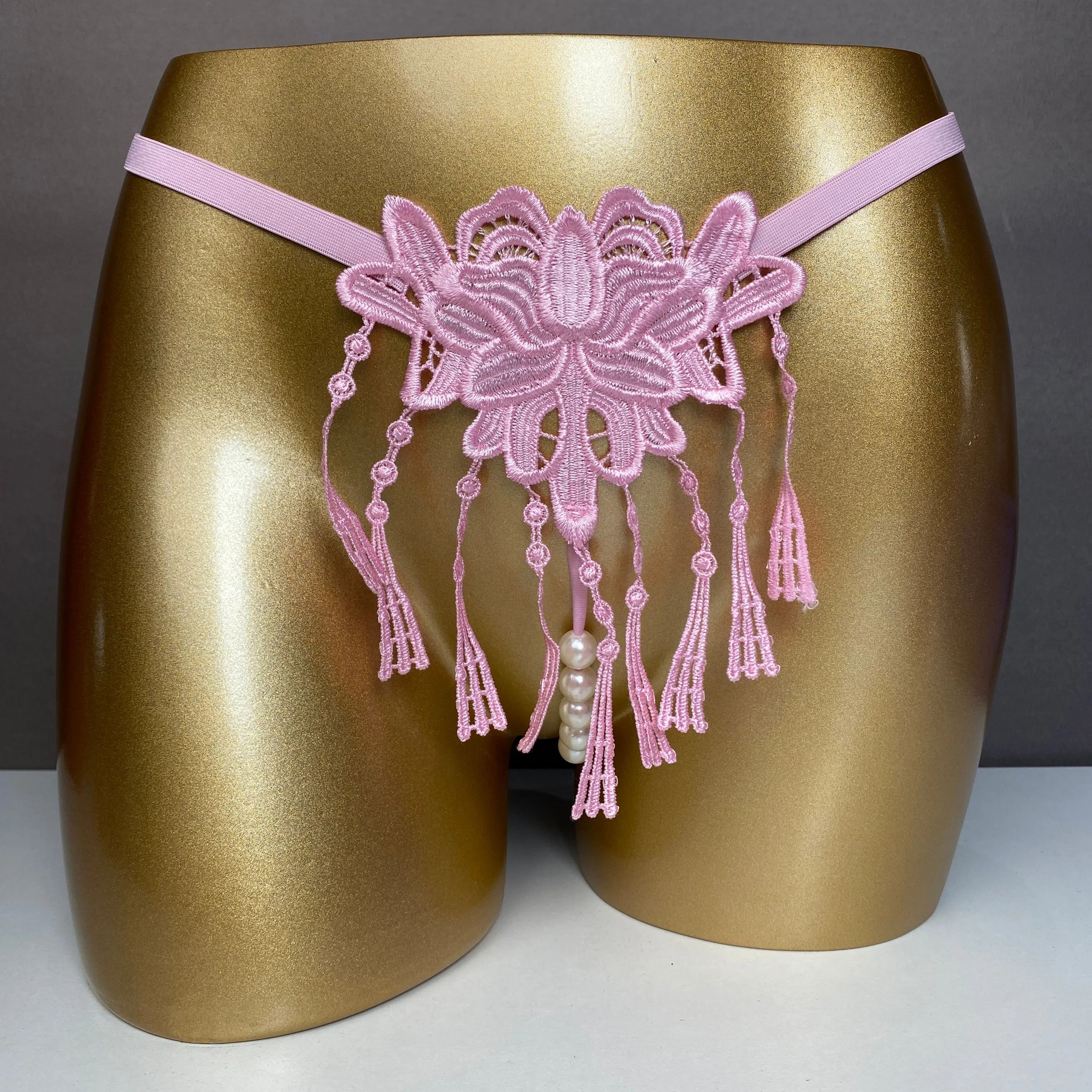 3 Pack Women's G-String with Pearls Ball Sexy Briefs Lingerie underwear