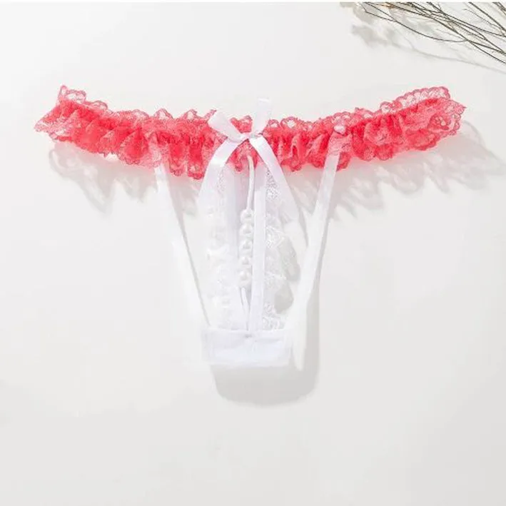 6 Pack Women's Lace Sexy Panties with pearls