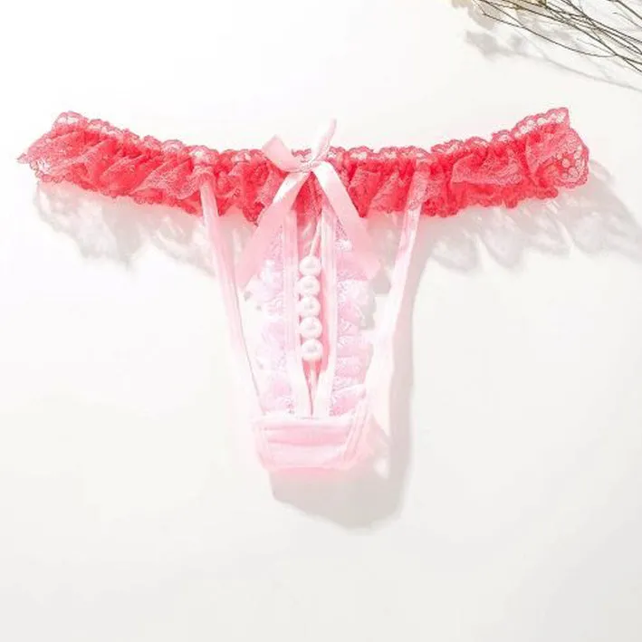 6 Pack Women's Lace Sexy Panties with pearls