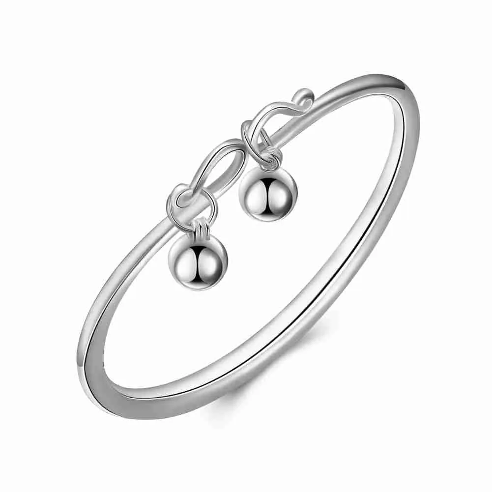 925 silver bangles Smooth lob Women Wedding Bracelet ruby jewelry HBB 44 ELY
