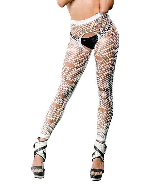 Beverly Hills Naughty Girl Crotchless Mixed Hole Leggings O/s