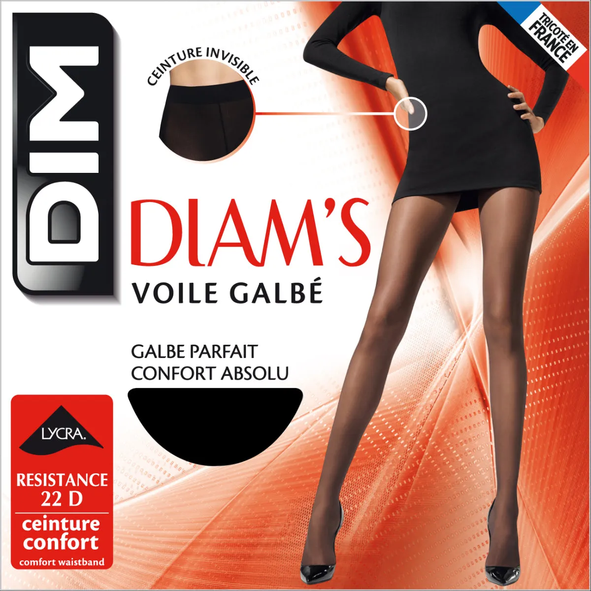 Diam's Voile Galb 22 sheer shaping tights in black
