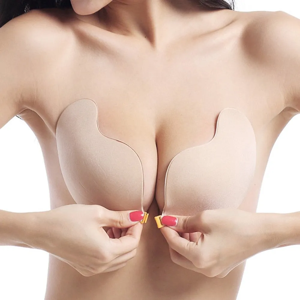 EIE Sexy Lingerie Women Push Up Silicone Mango Bra Self Adhesive Seamless Strapless Front Closure Gel Invisible Bras Drop Ship