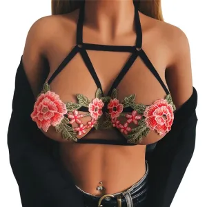 Hollow Out Sexy Lingerie Women Underwear Halter Bras for Women Seamless Bra Push Up Transparent Bralette Encaje Mujer 40MAY17
