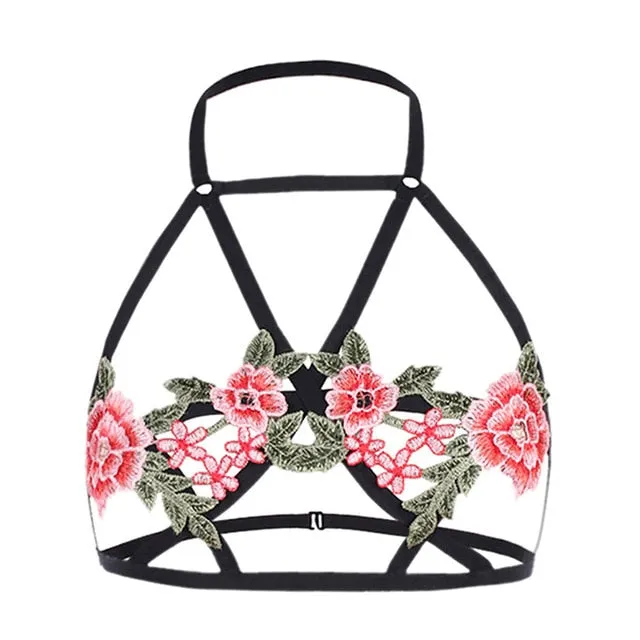 Hollow Out Sexy Lingerie Women Underwear Halter Bras for Women Seamless Bra Push Up Transparent Bralette Encaje Mujer 40MAY17