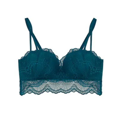 Lace Double Push Up Bra And Panties Sets Longline Plus Size Brassiere Women Black Underwear Sexy Lingerie Set Japanese Rimless