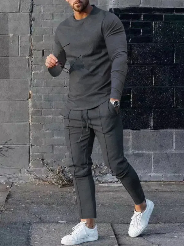 Men Sleek Casual Jogger Two-Piece Set