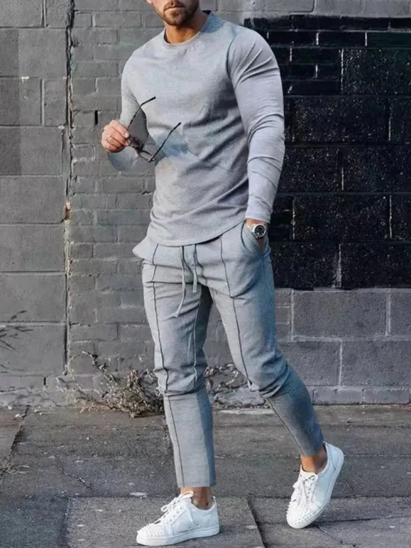 Men Sleek Casual Jogger Two-Piece Set