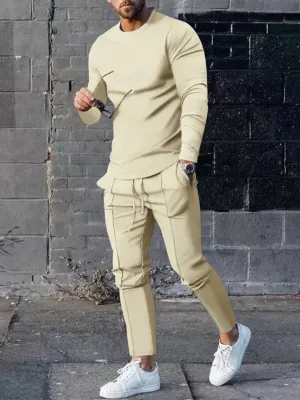 Men Sleek Casual Jogger Two-Piece Set