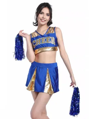 Naughty Cheer Metallic Skirt Set