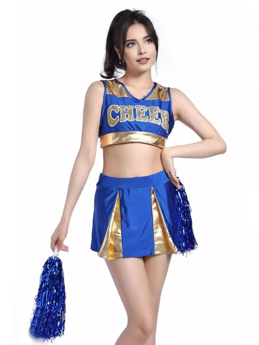 Naughty Cheer Metallic Skirt Set