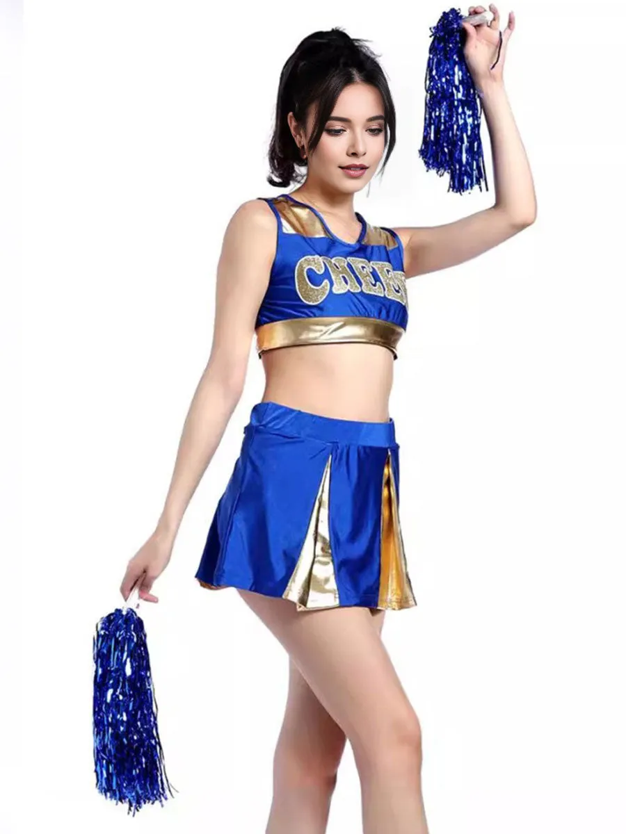 Naughty Cheer Metallic Skirt Set