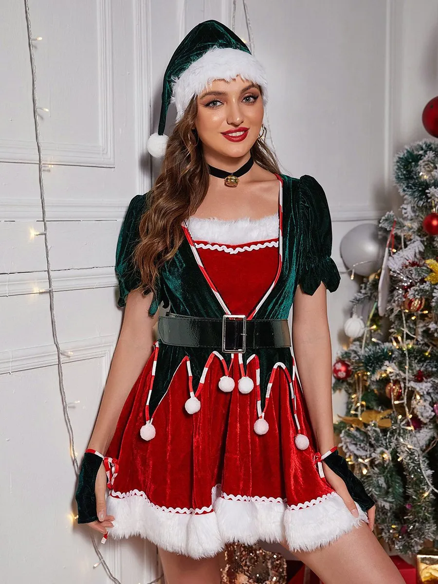 Naughty Elf Furry Mini Dress