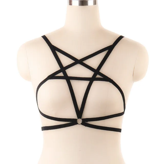 Sexy Lingerie Bra Bandage Open Cup Bra Bust Chest Line Plus Size Lingerie Erotic Underwear Porn Costumes Feminine Wire Cage