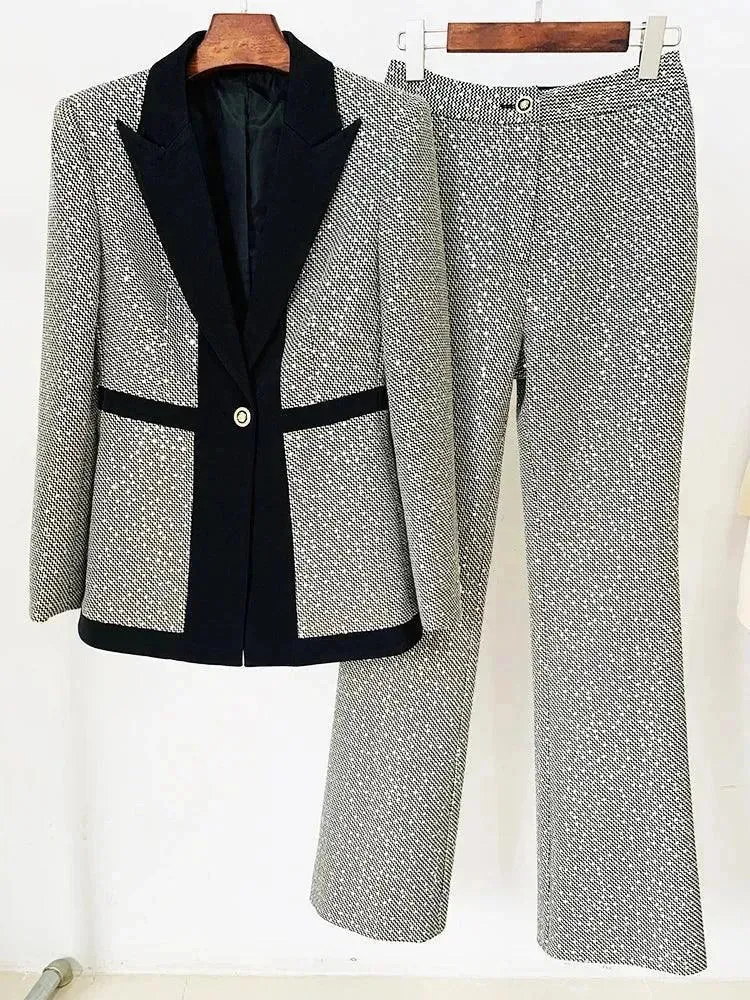 Sleek Women Pant Suit. Sequin