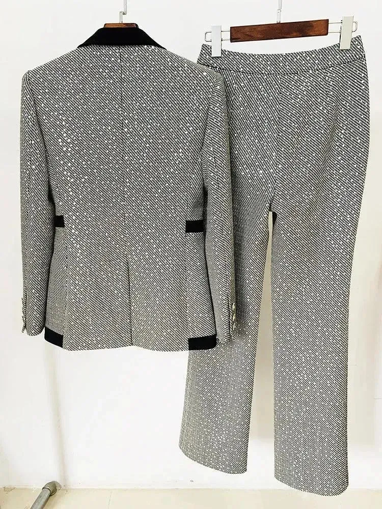 Sleek Women Pant Suit. Sequin