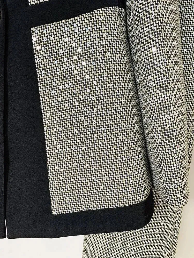 Sleek Women Pant Suit. Sequin
