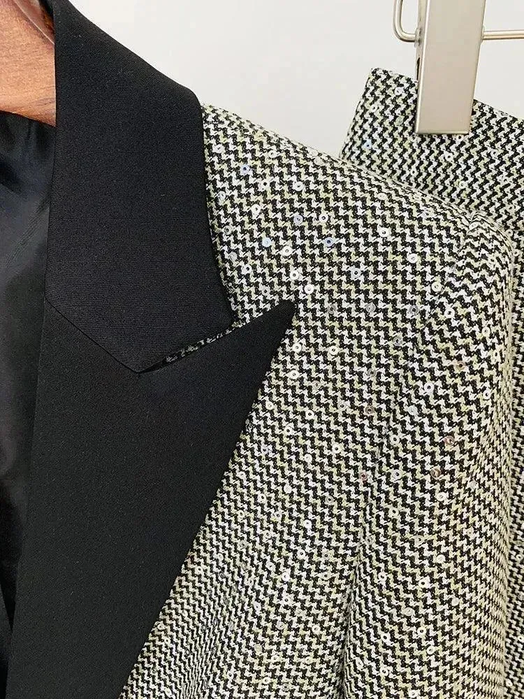 Sleek Women Pant Suit. Sequin
