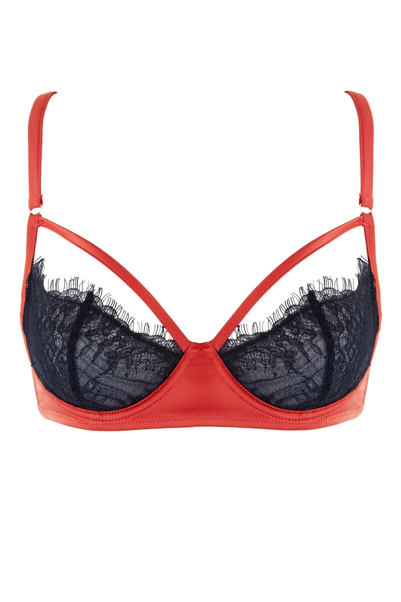 Tamara Rust and Black Lace Bra A-D Cups