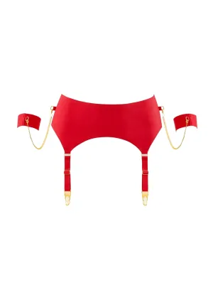 Tapage Nocturne Garter Belt with Bands (Red)