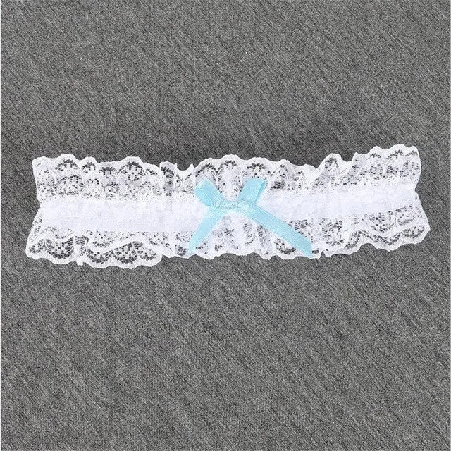 Women Bow Leg Ring Sexy Lingerie Lace Floral Garter Belt Bowknot Leg Loop Wedding Garters Bridal Cosplay Fashion Stocking